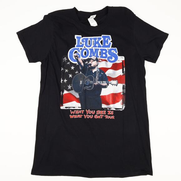 Luke Combs What You See Tour Mens Medium Tee T-Shirt Black - Picture 2 of 8